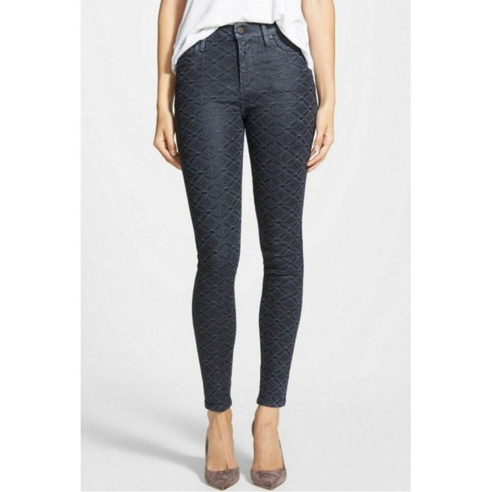 Citizens of Humanity Rocket Coated High-Rise Skinny Jeans 27 Geometric